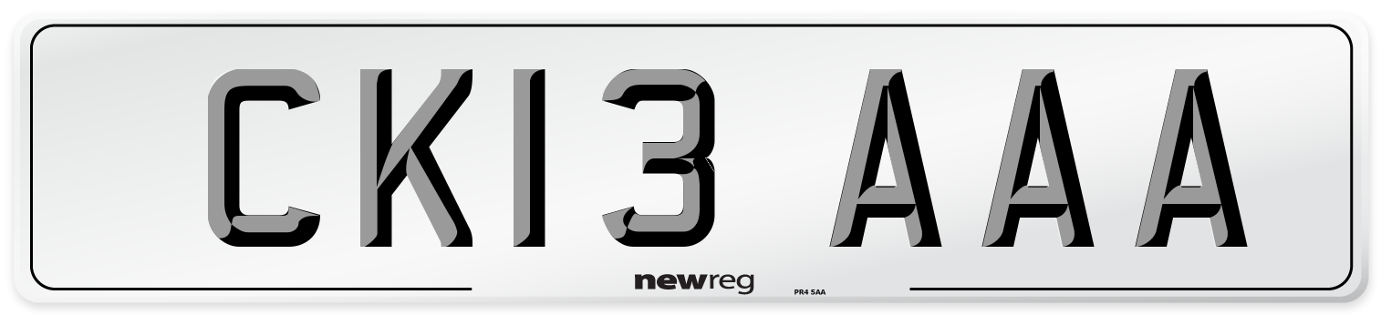 CK13 AAA Number Plate from New Reg